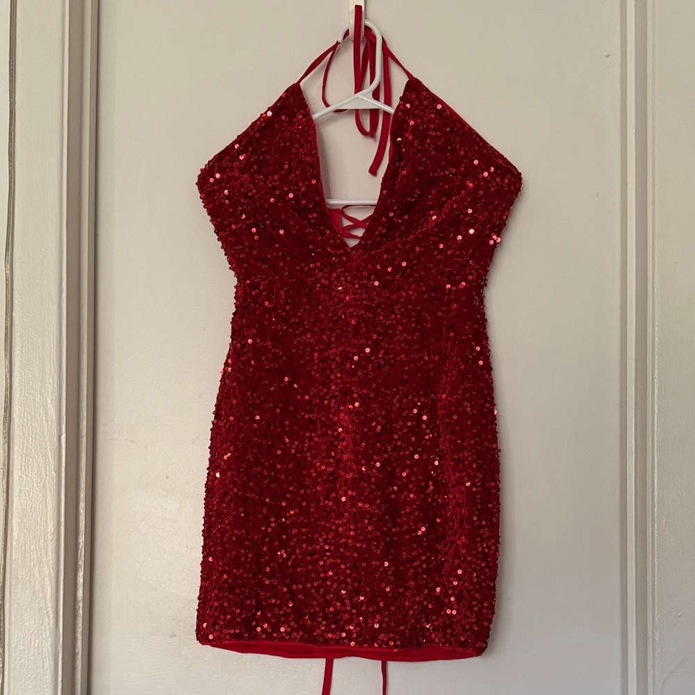 Vibrant Red Dress with Zipper